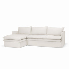 Hamilton 3 Seater Chaise Slipcover Sofa - Oatmeal (LHF)