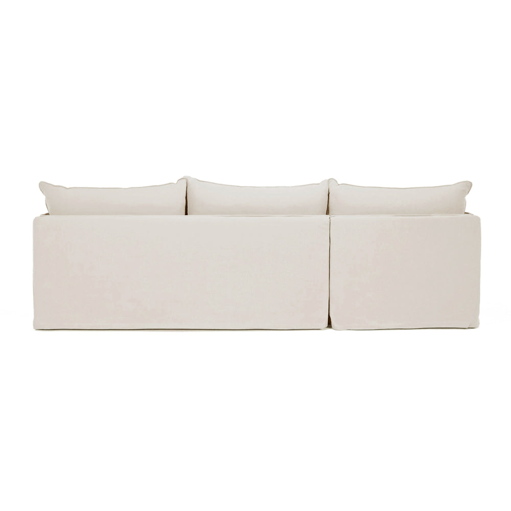 Hamilton 3 Seater Chaise Slipcover Sofa - Oatmeal (LHF)