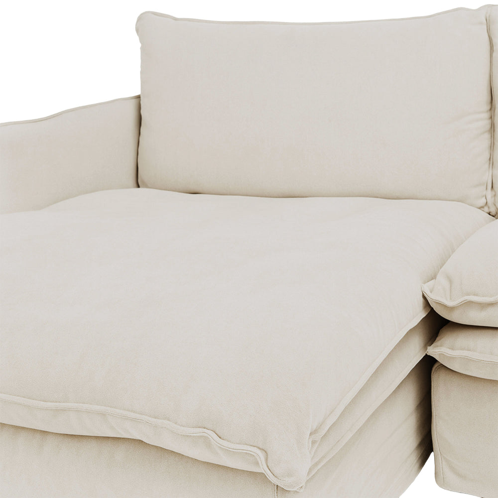 Hamilton 3 Seater Chaise Slipcover Sofa - Oatmeal (LHF)