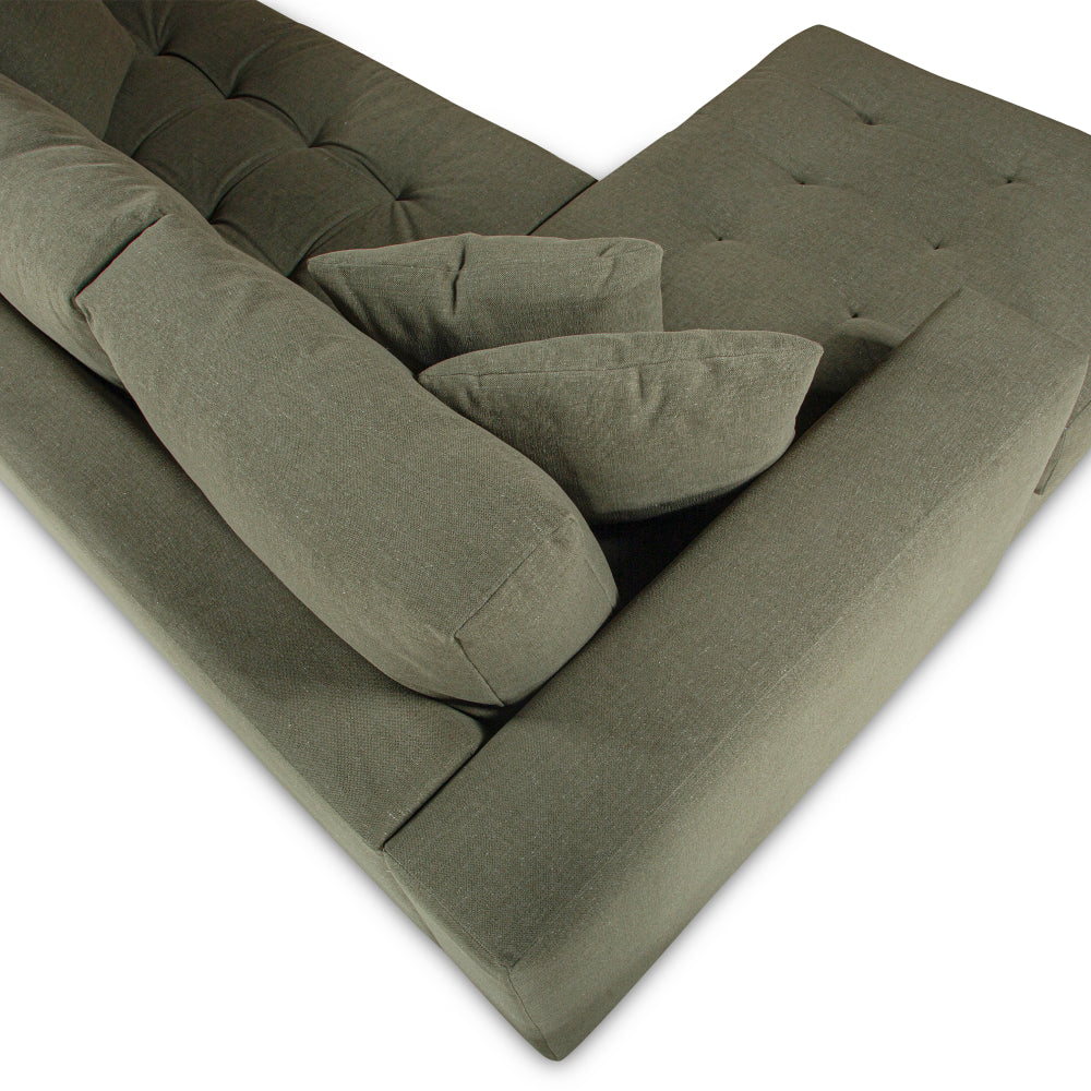 Hugo 3 Seater Chaise - Pesto