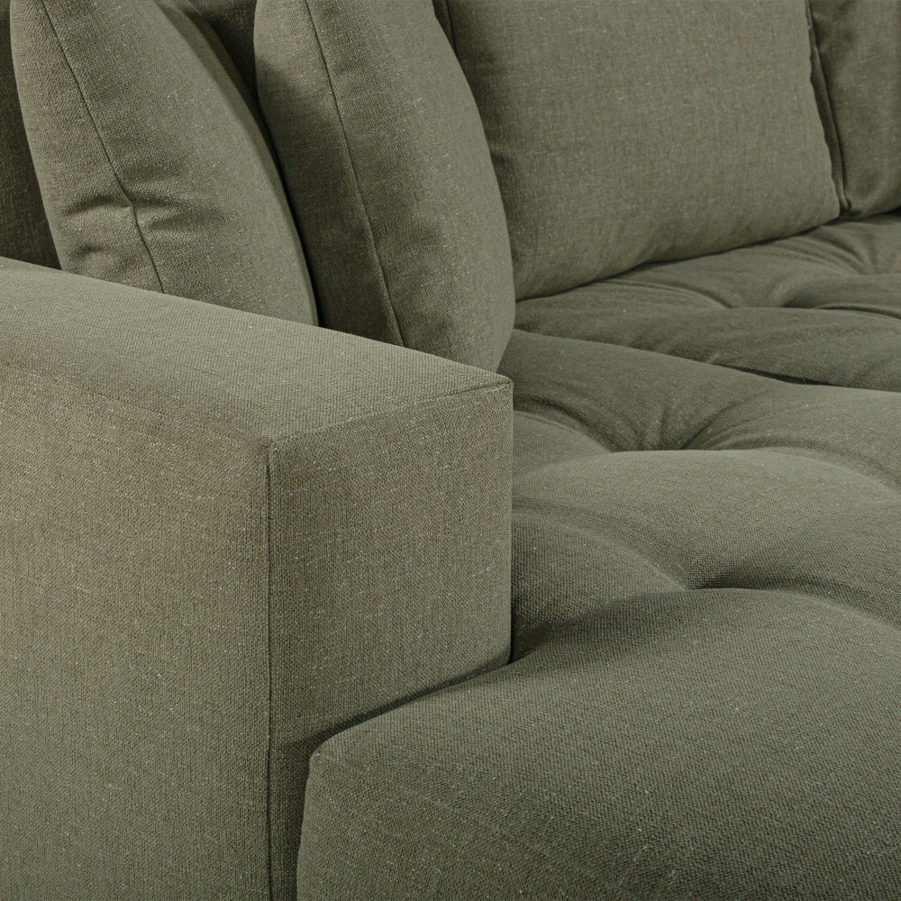 Hugo 3 Seater Chaise - Pesto