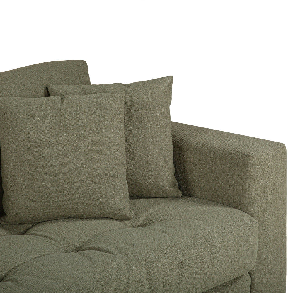 Hugo 3 Seater Chaise - Pesto