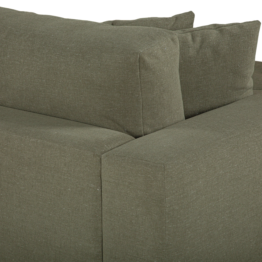 Hugo 3 Seater Chaise - Pesto