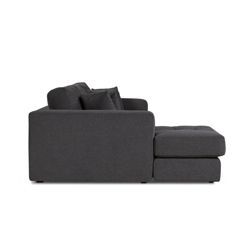 Hugo 3 Seater Chaise - Shadow