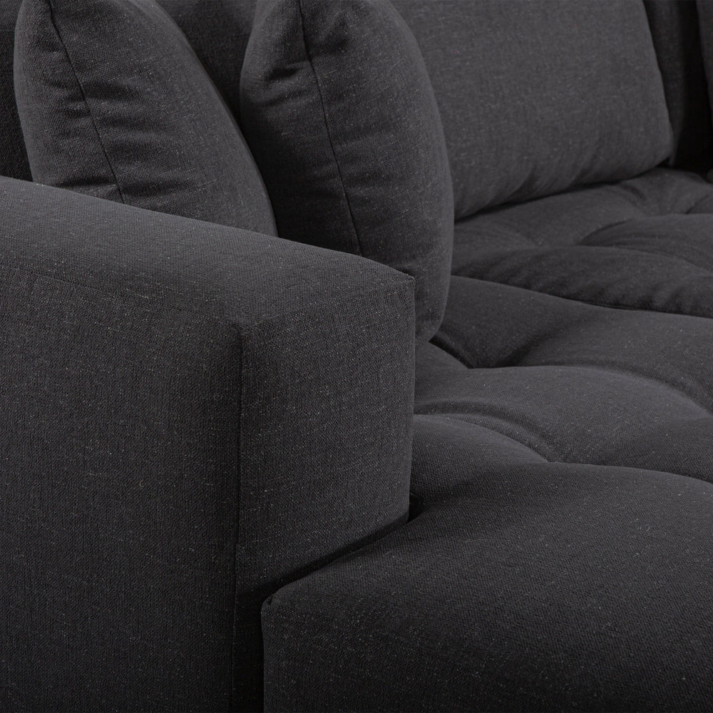 Hugo 3 Seater Chaise - Shadow