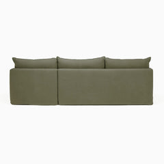 Hamilton 3 Seater Chaise Slipcover Sofa - Khaki (RHF)