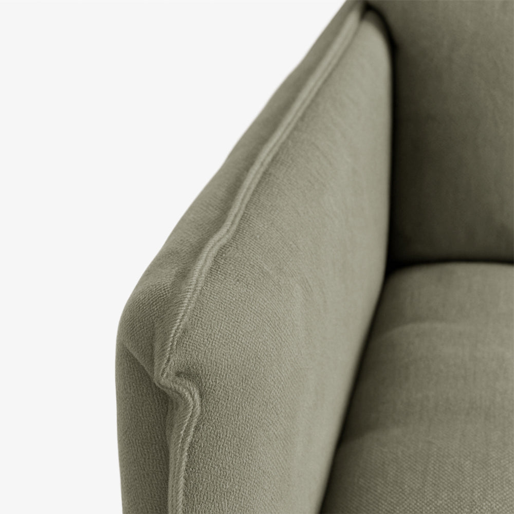 Hamilton 3 Seater Chaise Slipcover Sofa - Khaki (RHF)