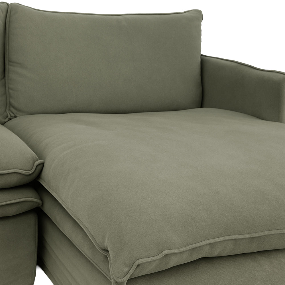 Hamilton 3 Seater Chaise Slipcover Sofa - Khaki (RHF)