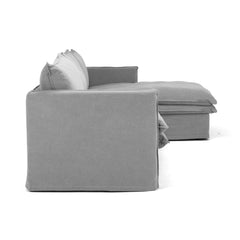 Hamilton 3 Seater Chaise Slipcover Sofa - Cement (RHF)