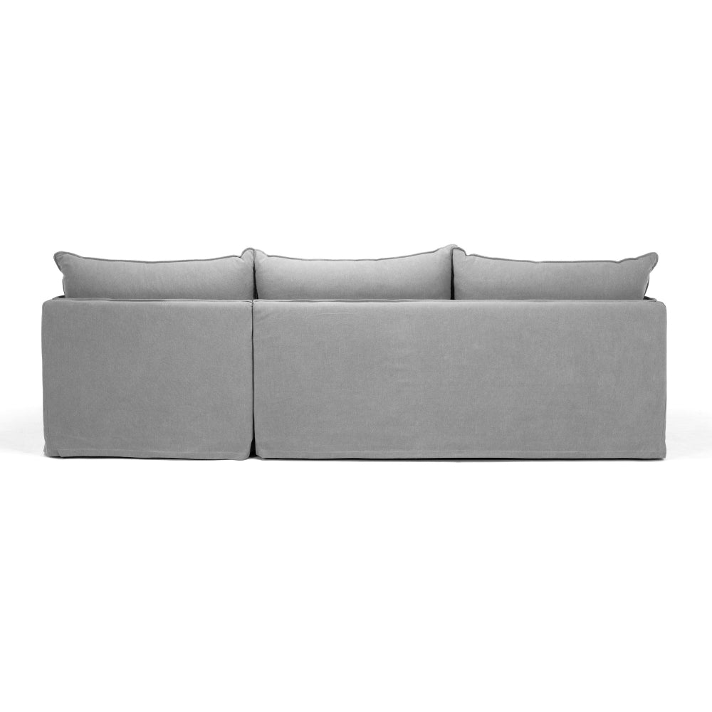 Hamilton 3 Seater Chaise Slipcover Sofa - Cement (RHF)
