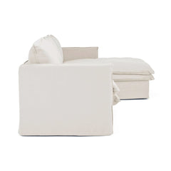 Hamilton 3 Seater Chaise Slipcover Sofa - Oatmeal (RHF)