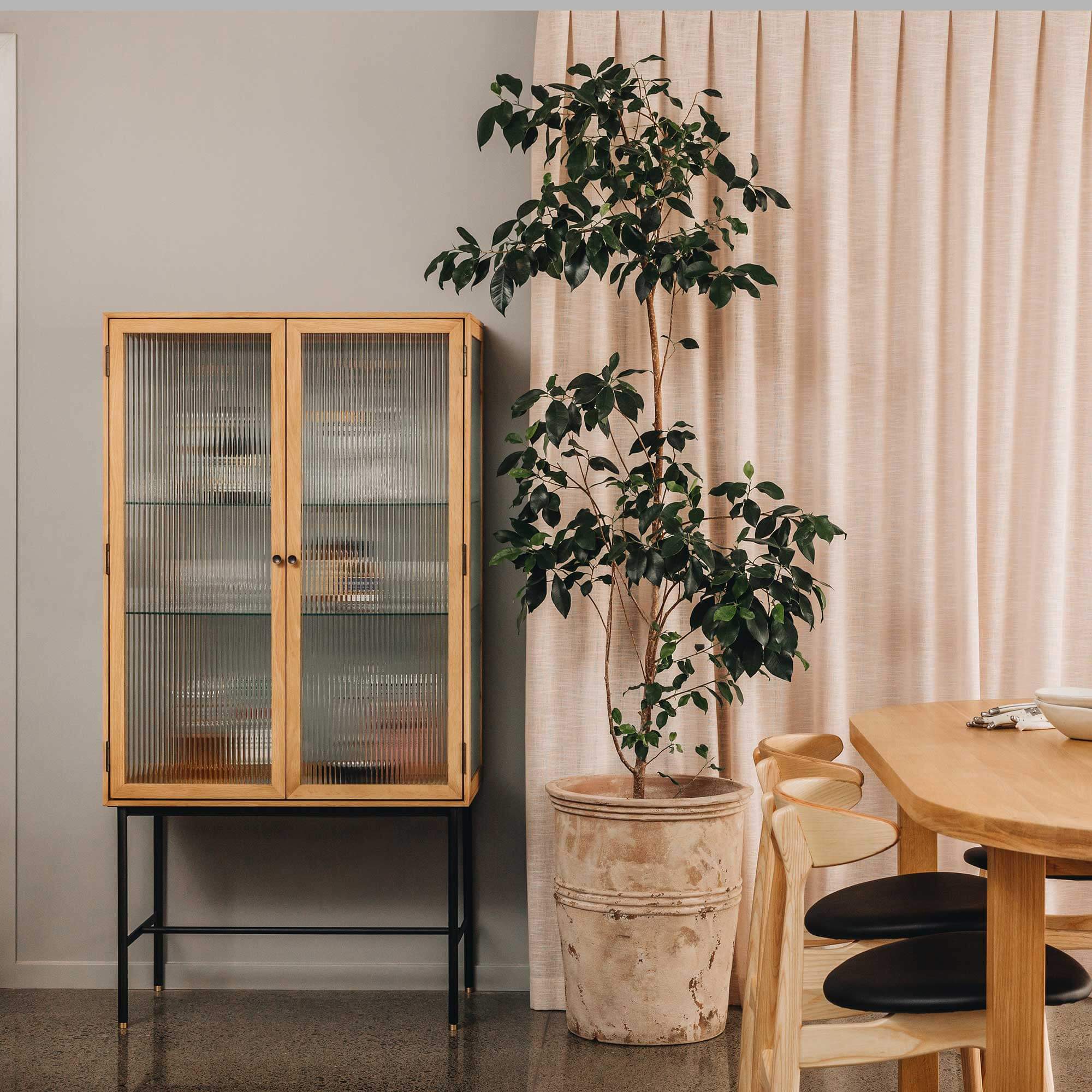 Kobe Oak and Glass Cabinet