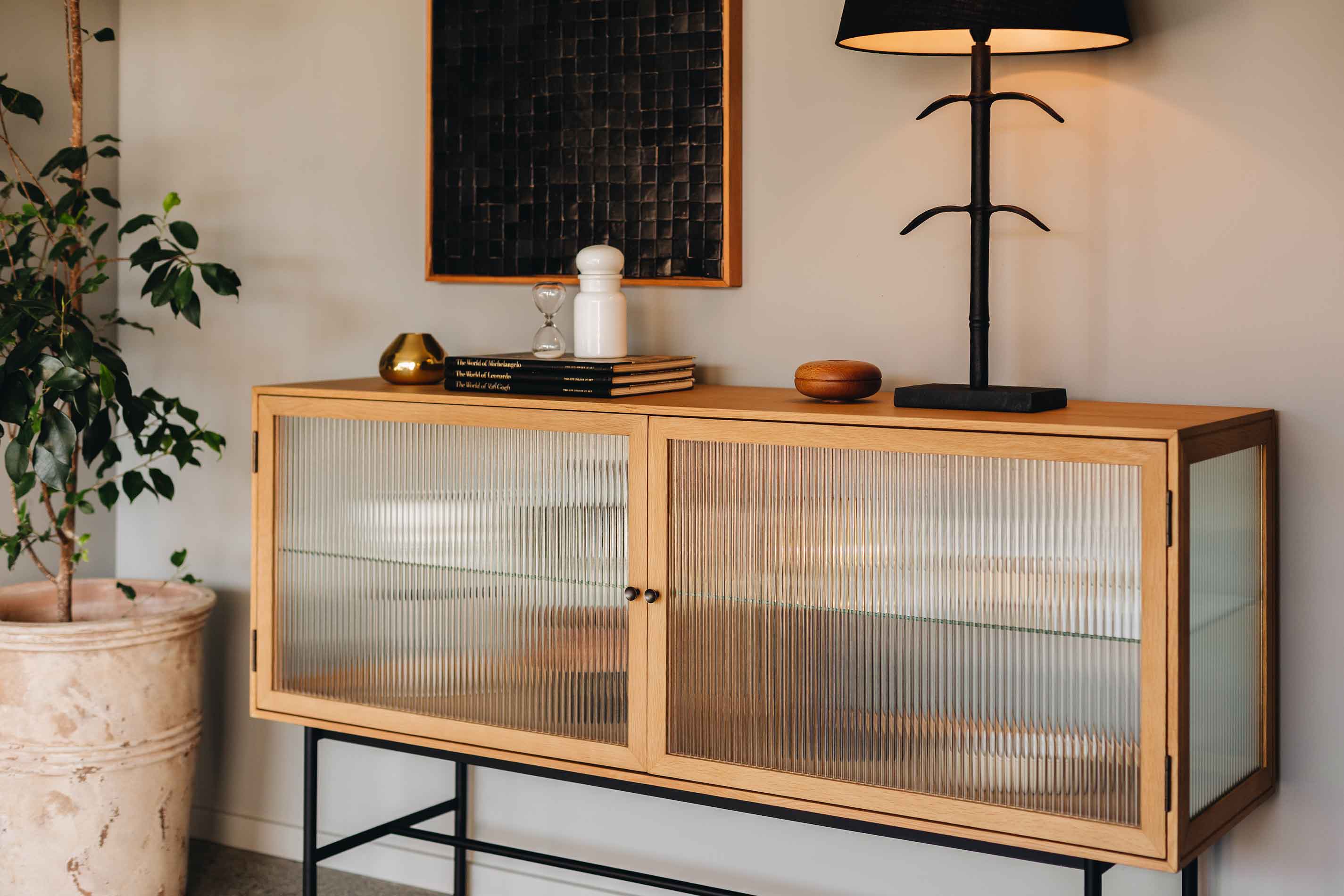 Kobe Oak & Glass Sideboard